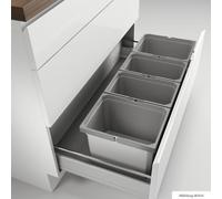 Naber, Cox Box 1T 1000-4 N40. Collecteur de déchets, avec couvercle gris clair - Poubelle