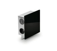 Naber Mira Quad verre-USB. Acier inoxydable/verre noir. Elément de prise de courant. triple.