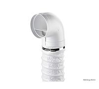 Naber R-URX flux 125 Déflecteur 90° mit Tuyau flexible, blanc, 1000 mm