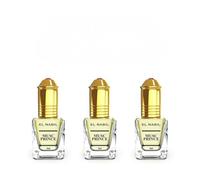 Nabil Musc Princesse, Extrait De Parfum Oriental, Notes de Fraise et Musc Blanc, sans alcool, 5ml x3