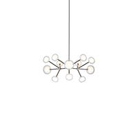 Nabila 552.12 Suspension Noir Mat/Laiton Brossé avec Verre Transparent