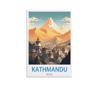 NABIQUE Affiches de voyage vintage de Katmandou, Népal, 20 x 30 cm, peinture sur toile, affiches murales et impression d'art moderne, pour décoration de chambre à coucher