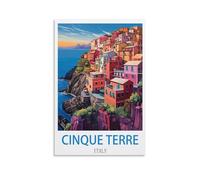 NABIQUE Cinque Terre - Poster vintage de voyage - Impression sur toile - Décoration murale moderne pour chambre à coucher - 40 x 60 cm