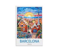 NABIQUE Poster de voyage vintage de Barcelone, Espagne, 60 x 90 cm, décoration murale sur toile, affiches d'art modernes pour chambre à coucher