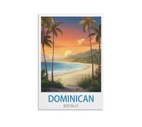 NABIQUE Poster de voyage vintage de la République dominicaine, 40 x 60 cm, peinture sur toile, affiches murales et impression d'art moderne pour chambre à coucher