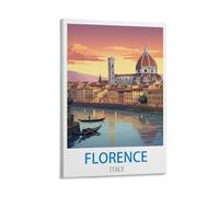 NABIQUE Poster de voyage vintage Florence Italie 40 x 60 cm Impression sur toile moderne pour chambre à coucher