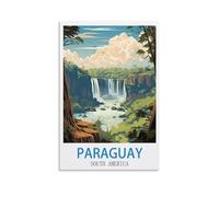NABIQUE Poster de voyage vintage sur toile représentant le Paraguay Amérique du Sud (60 x 90 cm) - Décoration murale moderne pour chambre à coucher