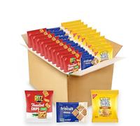 Nabisco Lot de 40 paquets de casse-croûtes RITZ, chips grillées, craquelins fins de blé à grains entiers et biscuits Triscuit Minis de blé entier végétaliens