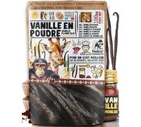 Nabür - 100gr Poudre de Vanille Bourbon, Premium, Vanille Moulue Non Epuisée, Non Sucrée, Sans additifs - Vanilia Planifolia