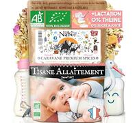 Nabür - 250 Gr Tisane Allaitement Secret N°2 BIO, Thé Lactation Maman et Coliques de Bébé, Fenouil, Carvi, Coriandre, Pomme, Rose, Tisane bébé Sans cafféine