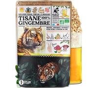 Nabür - TISANE DE GINGEMBRE BIO 120g (60 Tasses), Thé 100% Racine Gingembre, Buvez la Force, Sans Cafféine