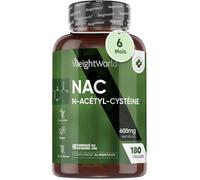 Nac N-Acétyl-Cystéine 600mg- Acide Aminé L-Cystéine, Gluthation, Source Végétale - N Acétylcystéine Biodisponible, Sans Ogm & Gluten