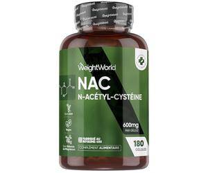 NAC N-Acetyl-Cysteine, Acide Aminé L-cystéine, Gluthation, Source Végétale sans Arôme Artificiel - N Acétylcystéine 600mg -180 Gélules Vegan pour 6 Mois, sans OGM & Gluten - Fabriqué au Royaume-Uni