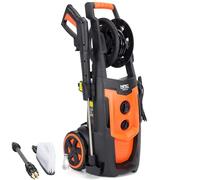 NAC Nettoyeur Haute Pression Portable (11 kg) 2200W 170 Bar - Laveur Compact 450 l/h Pompe Aluminium - Machine avec Tuyau 5m sur Enrouleur pour Nettoyage Voiture et Jardin New American Concept