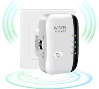 Nacaio - Amplificateur Wi-Fi - Répéteur Wi-Fi 300 Mbit/s 2,4 GHz - Mode Répéteur/AP et WPS - Couvre jusqu'à 3650 sq.ft et 35+ appareils (blanc)