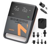 NACATIN Pompe à air électrique alimentée par Batterie Pompe à air Portable Intelligente avec gonflage à Deux Niveaux et Fonction d'arrêt Automatique