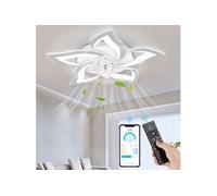 NACATIN Ventilateur de plafond à LED 6 Vitesse Fan Silencieux avec Dimmable Eclairage 3 Couleurs 9005 -Blanc