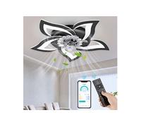 NACATIN Ventilateur de plafond à LED 6 Vitesse Fan Silencieux avec Dimmable Eclairage 3 Couleurs 9005 -Noir