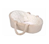 Muñecas Arias – Nacelle pour poupée Elegance – Beige fleurs – Coussin et matelas – 30x40x17 cm