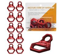 NACETURE Lot de 10 Crochets d'ancrage en Acier Inoxydable Robuste pour Moto Tout-Terrain - Anneaux d'arrimage pour Camion, Camping-Car, remorque, Camion (Rouge)