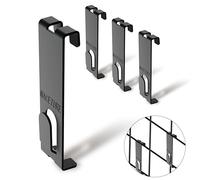 NACETURE Lot de 16 crochets muraux pour grille murale - Crochets muraux avec crochet supplémentaire sur le bas - Crochets muraux durables pour accrocher au détail - Crochets pour grille de grillage