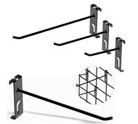 NACETURE Lot de 30 crochets Gridwall - Crochets métalliques de 10, 15, 20 cm (10 de chaque taille) pour panneaux à mailles métalliques, crochets doubles robustes pour usage domestique et professionnel
