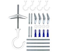 NACETURE Lot de 4 grands crochets de plafond pour suspendre des plantes - Cintres de plafond robustes, crochet de lustre pour fixation murale cavité (blanc Lot de 4)