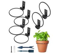 NACETURE Lot de 6 Supports de Pot de Fleurs Ronds en métal - 10,2 cm - Pliables - pour intérieur et extérieur