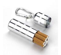 NACHEN Homme Cigarette Étui Portable Scellé Réservoir Étanche en Aluminium en Alliage De Cigarettes Boîte Peut Accueillir 7-8,Silver,2.8X10.5CM