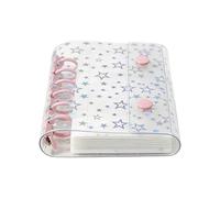 Nachfüllbare Planerhülle - 11 cm A7 Ringbuch | PVC Glitzer Stern Optik, rabot budgétaire transparent Umschlag für Cash Stuffing System Spartopf Notizbuch Schutz Journaling Zubehör Schreibwaren
