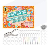 NACHLYNN Kit de 166 feuilles thermorétractables avec 25 feuilles en plastique rétractables pour enfants, bijoux, porte-clés, ornements créatifs