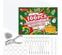 NACHLYNN Kit de 171 feuilles de plastique thermorétractables pour enfants, loisirs créatifs, cadeaux de fête (Noël)