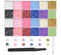 NACHLYNN Lot de 12 000 demi-perles AB à dos plat - 8 tailles - Couleurs mélangées - Pour travaux manuels, remise de diplôme, décoration, chaussures, téléphone et étuis