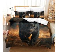 NACHOMACHO Black Panther Parure De Lit Housse De Couette avec Taies d'oreiller 3D Imprimé Literie en Microfibre,pour Adultes Enfants Filles avec Fermeture À Glissière 3 Pcs King（220x240cm）