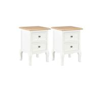 vidaXL Lot de 2 tables de chevet 35 x 30 x 49 cm MDF blanc