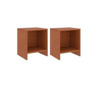 2x Bois de Pin Massif Tables de Chevet Tables de Nuit Armoires de Lit Armoires de Chevet Chambre à Coucher Maison Marron Miel 35x30x40 cm