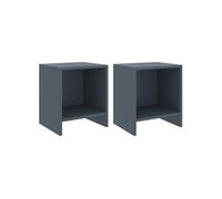 Vidaxl Tables De Chevet 2 Pcs Gris Clair 35x30x40cm Bois De Pin Massif Gris
