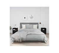 Vidaxl Tables De Chevet 2 Pcs Noir 40x34x55 Cm Bois De Pin Massif Marron