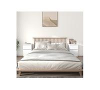 Vidaxl Tables De Chevet 2 Pcs Blanc 40x35x70 Cm Blanc