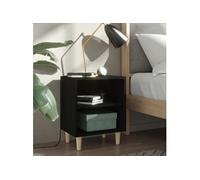 Vidaxl Tables De Chevet Avec Pieds En Bois 2 Pcs Noir 40x30x50 Cm Marron