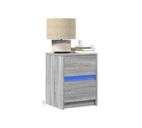 Vidaxl Armoires De Chevet Et Lumières Led 2 Pcs Sonoma Gris Multicolore