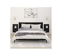 vidaXL Étagères murales de chevet 2 pcs Bois de pin massif Noir 824772