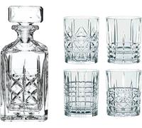Nachtmann 0098196-0 Ensemble pour whisky 'Highland', carafe avec 4 verres, verre en cristal, clair, 5 pièces (1 set)