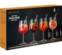 Nachtmann Cocktail/Spritz Set/4 + 4 pailles en verre 7608/8pcs Tastes Good 105438