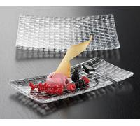 Nachtmann hochwertige Servierplatte Dancing Stars Bossa Nova, Glas, Kristallglas, 28 cm, Rechteckig, Germany, 81399