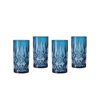 Nachtmann Noblesse 105441B Lot de 4 verres à long drink en cristal Bleu 395 ml Passe au lave-vaisselle