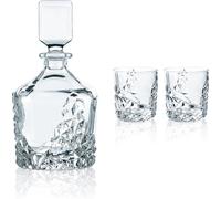Nachtmann Sculpture Whiskyset, 3-tlg., Whisky Becher, Whiskyglas, Whiskykaraffe, Kristallglas, 101984