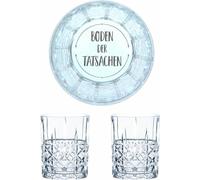 Nachtmann Whiskyglas Gravur Boden der Tatsachen, Whiskeygläser Set, Gravur, Geschenk, Kristallglas, 345 ml, 2er Set