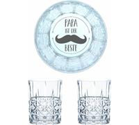 Nachtmann Whiskyglas Gravur Papa Ist Der Beste, Whiskeygläser Set, Gravur, Geschenk, Kristallglas, 345 ml, 2er Set