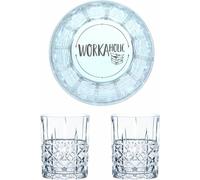 Nachtmann Whiskyglas Gravur Workaholic, Whiskeygläser Set, Gravur, Geschenk, Kristallglas, 345 ml, 2er Set
